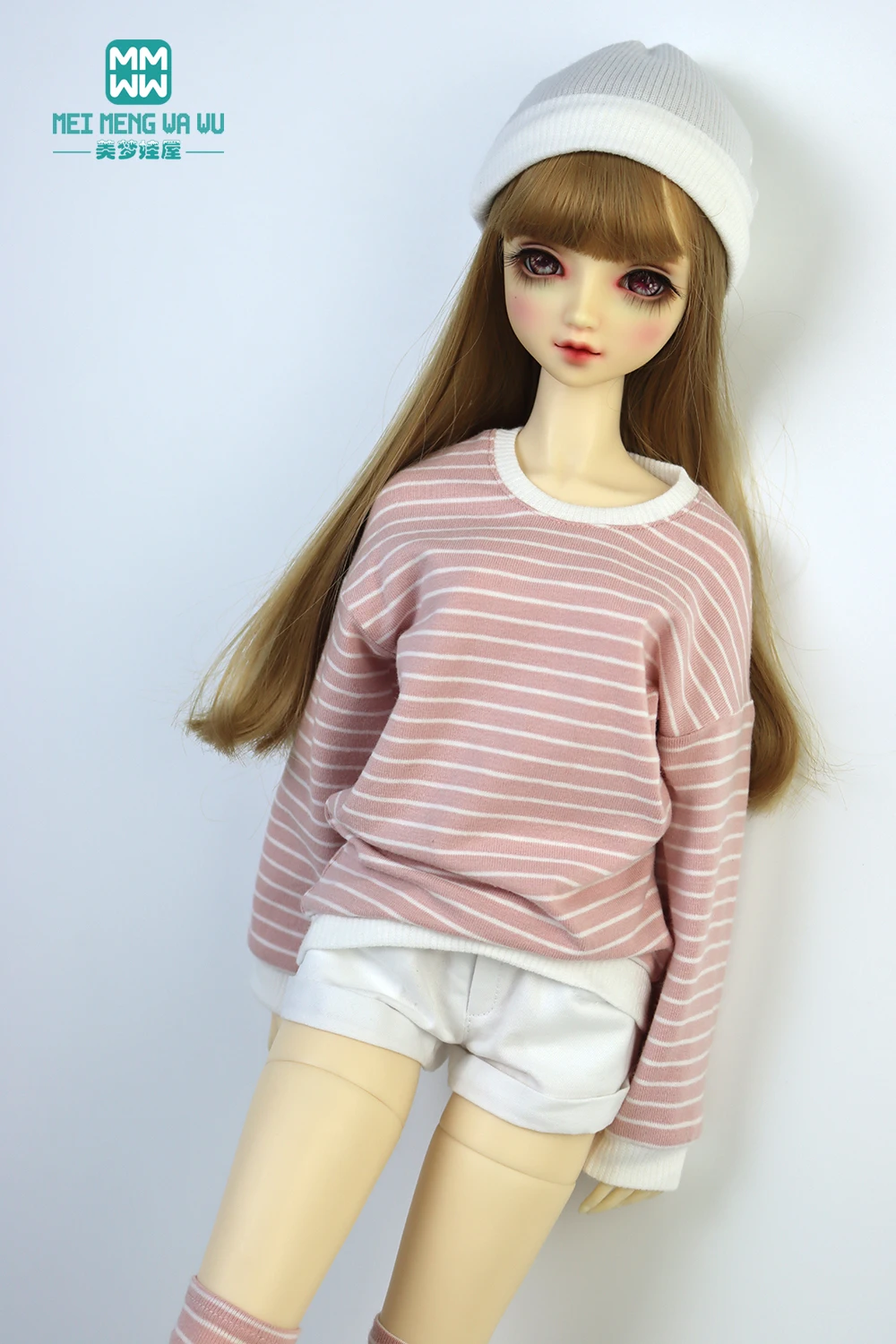 

58-60cm 1/3 SD DD Dolls clothes Toys Ball Jointed Doll accessories Fashion Striped sweater pink, blue, green