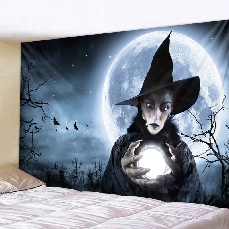 

Halloween tapestry witch ghoul square wall hanging tapestries home decoration wall tapestry 1500mm*1500mm