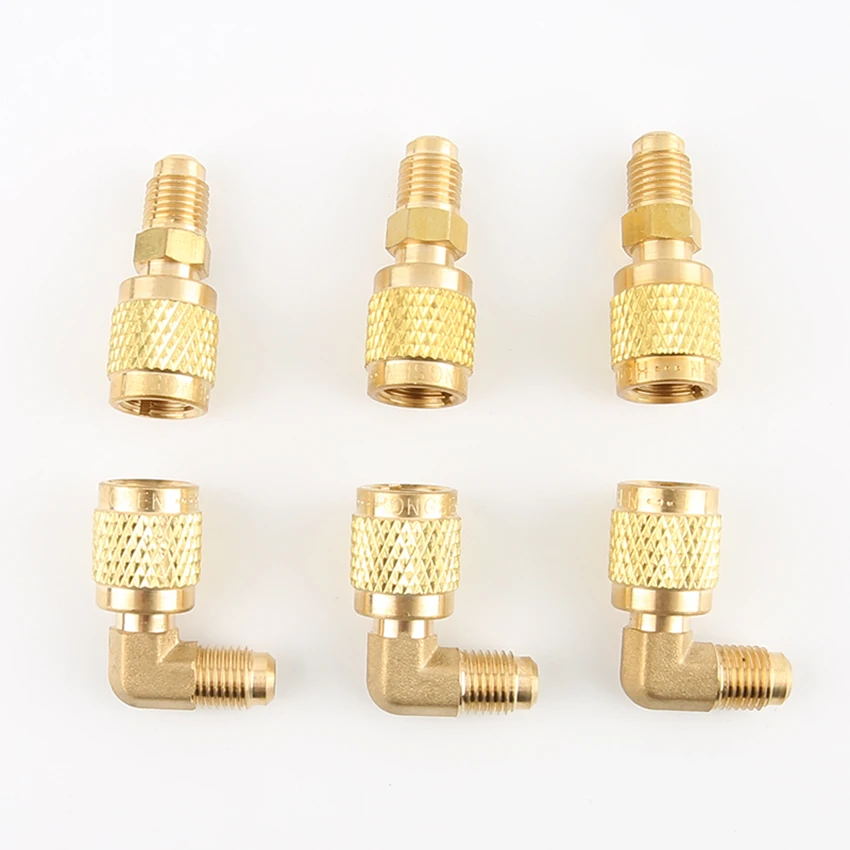 Car Air Conditioner Connector Tool Parts Fluorine Tube Brass Connector Air Conditioning R410a Adapter R22 To 410가스 Ottoni Fluoro