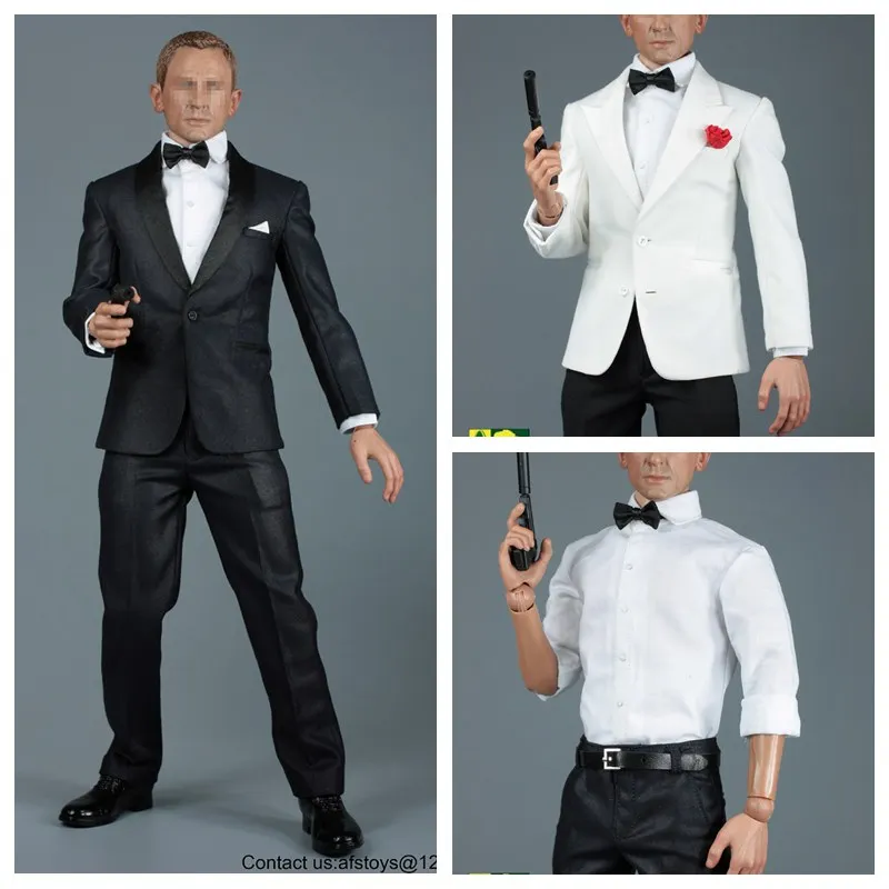 1:6 scale male figure doll clothes James Bond Agent suit for 12