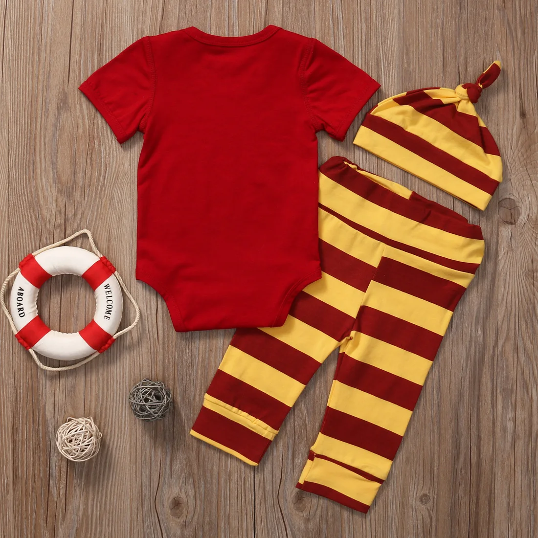 Newborn Baby Boy Girl Clothes Set Halloween Costume Little wizard has arrived Romper+Pants+Hat 3PCS Infant Baby Clothing Outfits