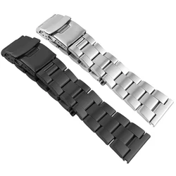 Solid 316L Stainless Steel Watchbands Silver 18mm 20mm 22mm 24mm 26mm Metal Watch Band Strap Wrist Watches Bracelet