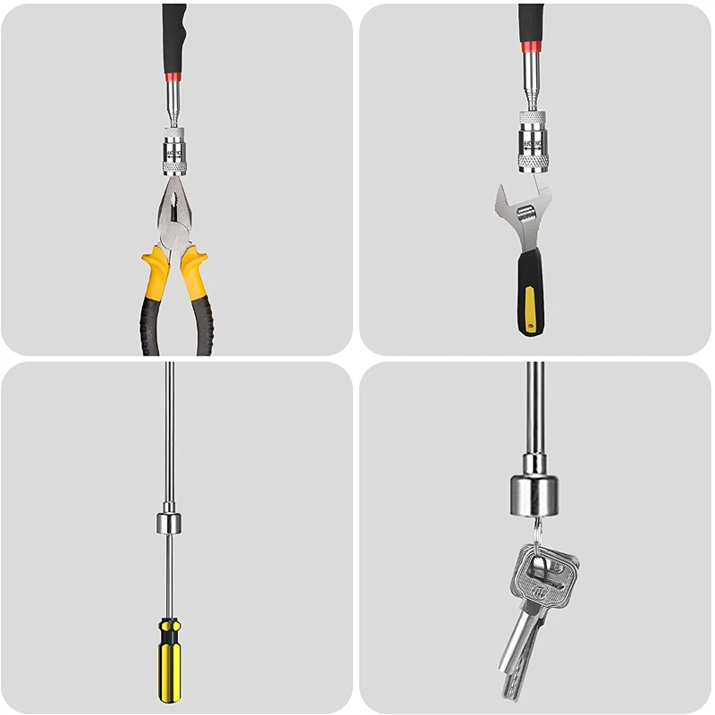 Imagem -06 - Ferramentas de Pick-up Telescópicas Magnéticas Aperto de Luz Led Ajustável Extensível Caneta de Longo Alcance Ferramenta Útil para Pegar Parafusos Porcas Parafuso