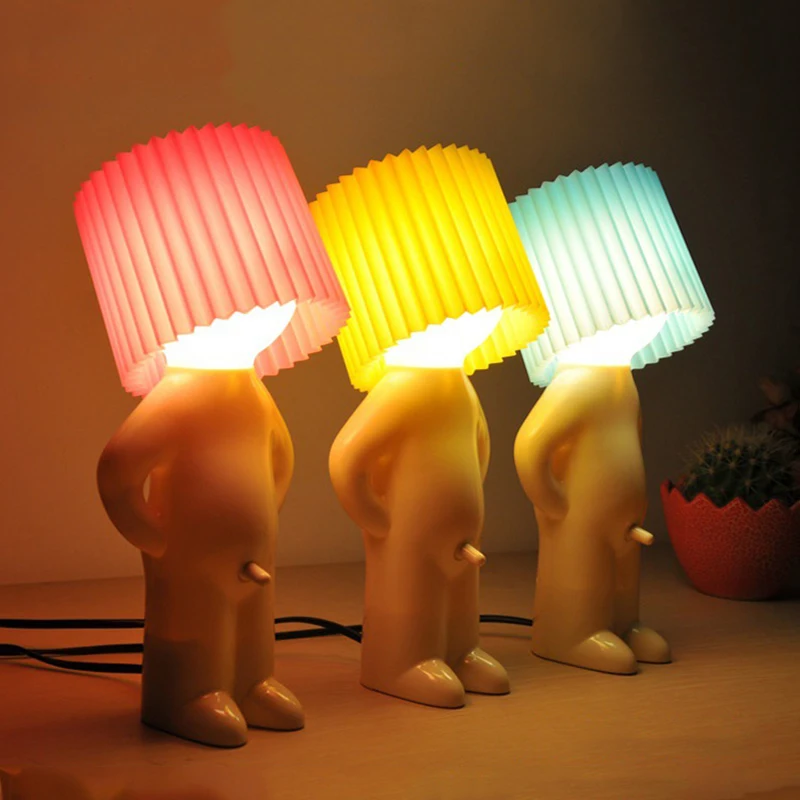 Creative Table Lamp New Naughty Boy Desk Light Unique LED Reading Lighting Colorful Night Light to Children\'s Gift with Switch