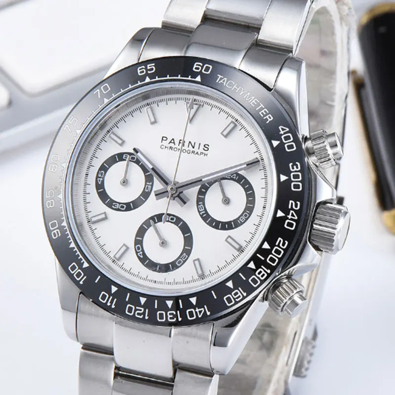 

Parnis Quartz Chronograph Watch Men Top Brand Luxury Pilot Business Waterproof Sapphire Crystal Men's Watch Relogio Masculino