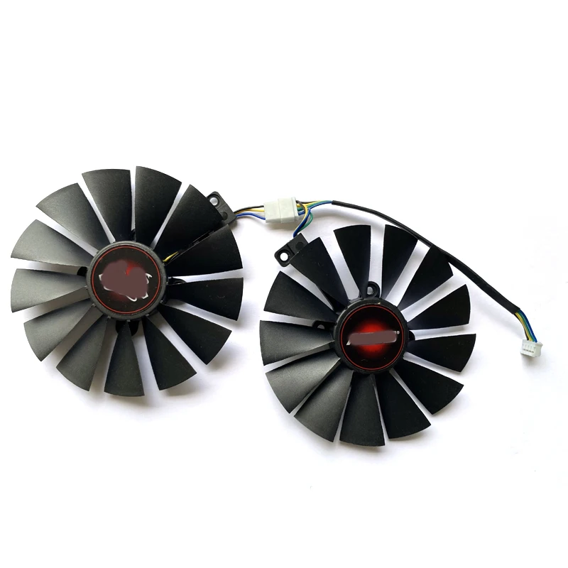 Ventilador cooler para placa de vídeo, 2 peças, modelo novo 95mm modelo t129215sm rx570 4g, para asus gtx 1070 certi quad