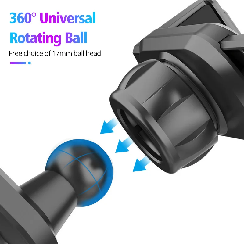 Untoom Car Phone Holder Base Universal 17mm Ball Head for Car Air Vent Mount Clip In Car Hook Stick Cell Phone Support Bracket