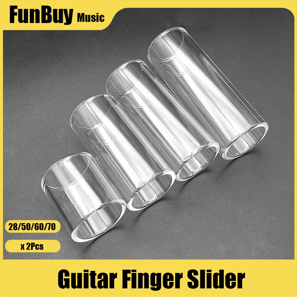 2pcs Transparent Glass Guitar Slide Set Musical Instrument Accessories 28mm/50mm/60mm/70mm Guitar Accessories