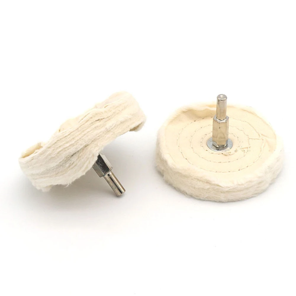 Rueda de fregona pulidora de tela de algodón, vástago de 1/4 pulgadas para amoladora de Metal, 1 unidad