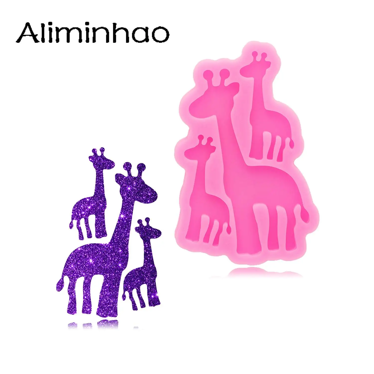 

DY1116 Giraffe Mother Baby Family Keychain Resin Silicone Crafts with Epoxy Art Diy DIY Mold, Chocolate Fondant Silicone Mold