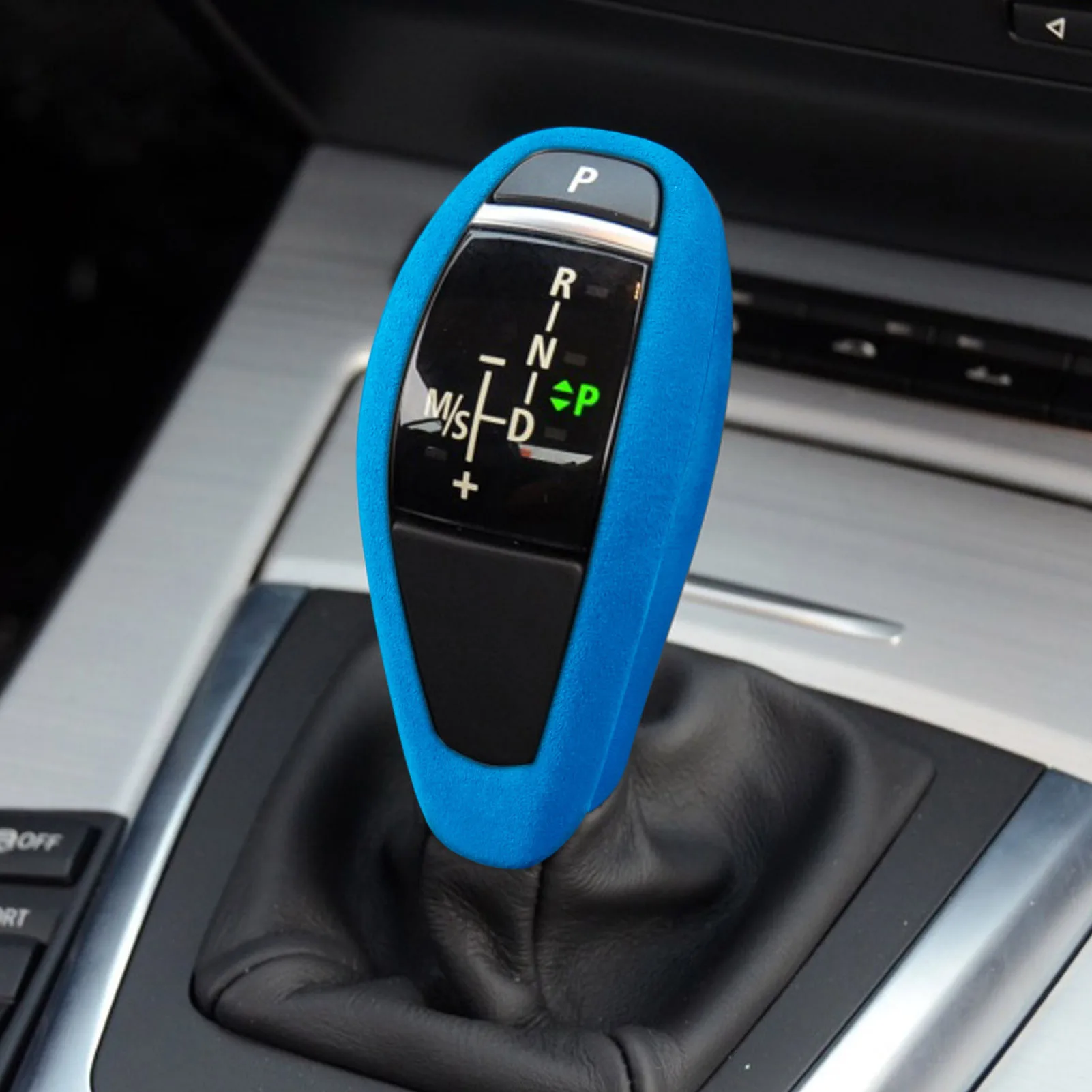 Suede Black for BMW Z4 Series E89 2009-2016 Gear Shift Konb Button Cover Trim Decoration Decal Sticker Car Interior Accessories