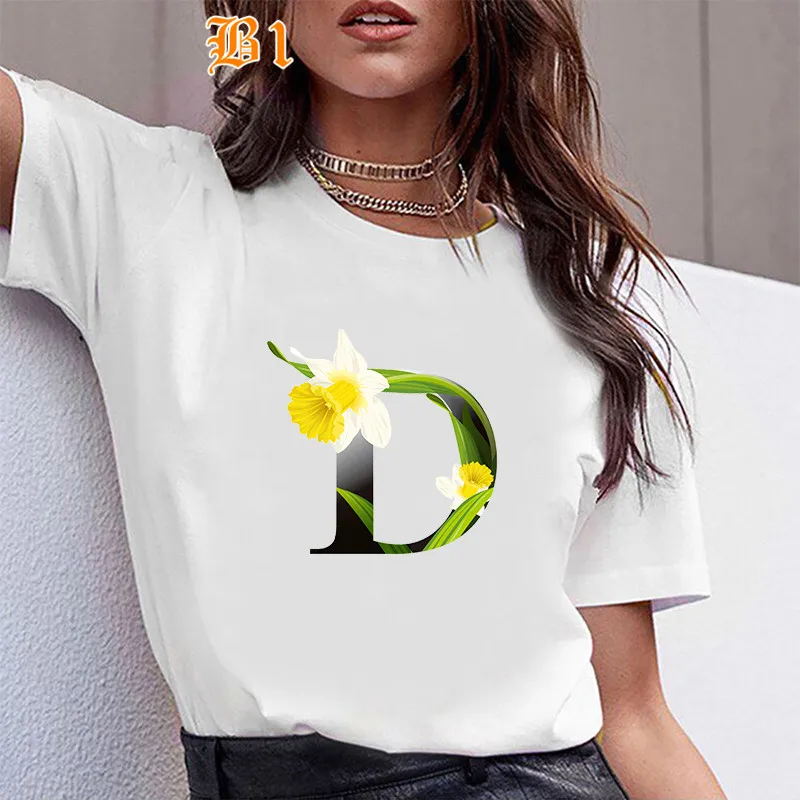 Summer Fashion Shirt LetterT-shirt Women's Top Round Neck White T-shirt Kawaii Short Sleeve Funny Girl T-shirt can be customized