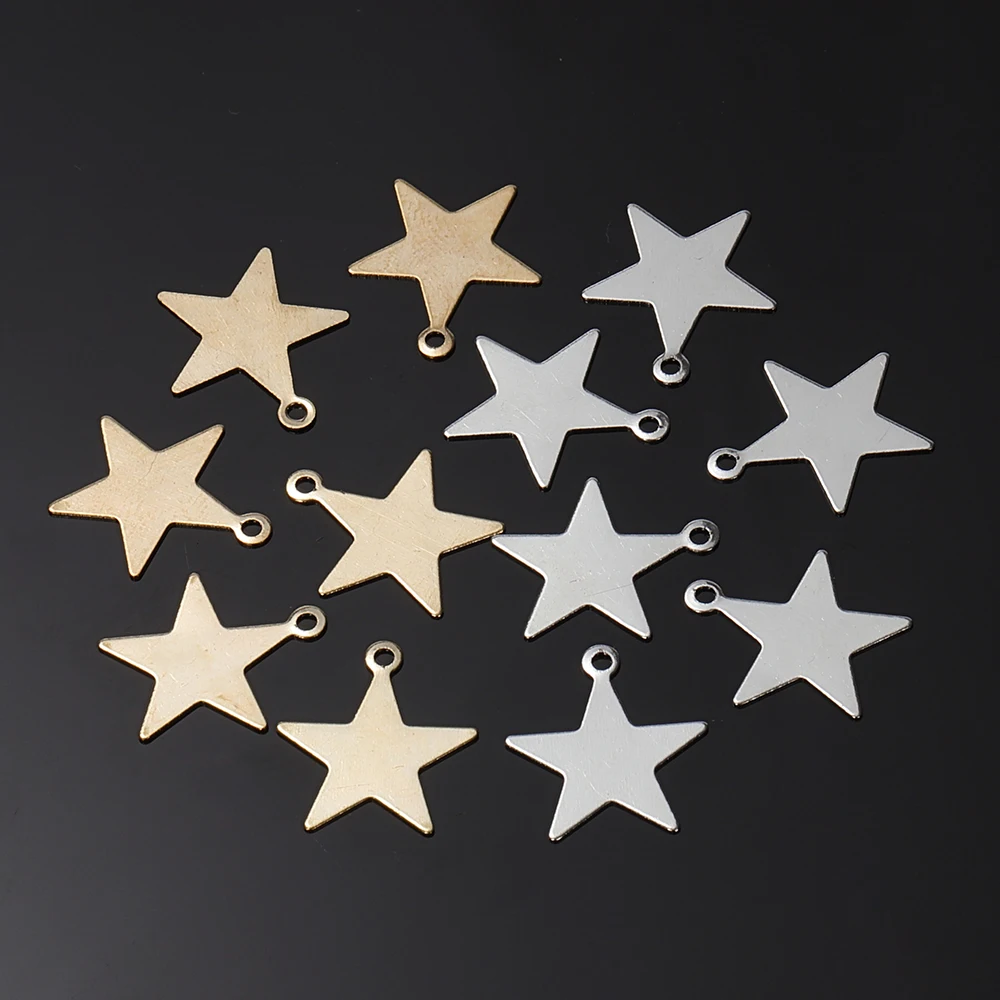 

50pcs 6/8/10/13mm Metal KC Gold Tiny Star Charms Small Pendant For Jewelry Making Findings DIY Accessories Supplies Wholesale