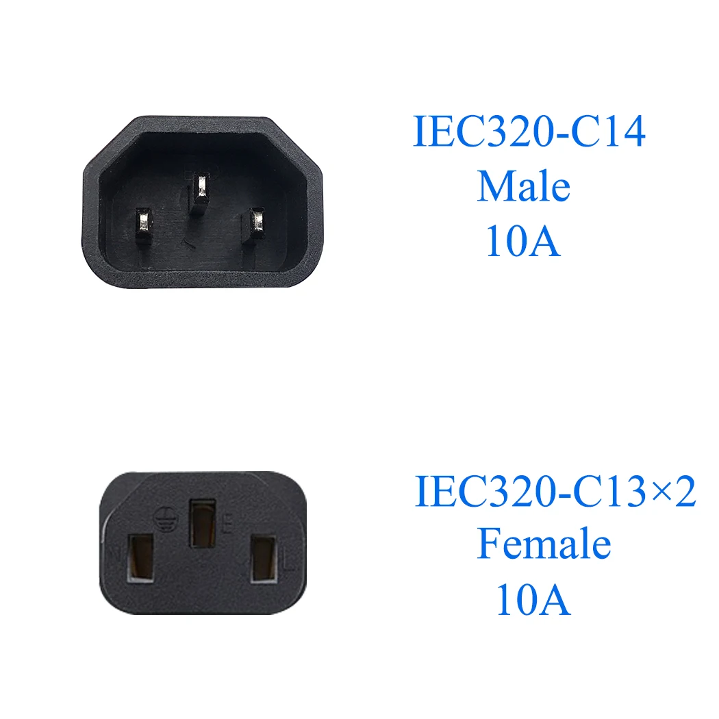 JORINDO 1M/3.2FT IEC 320 C14ชายขยาย2 C13หญิงสายไฟ AC,IEC320 C14 2 C13อะแดปเตอร์10A/250V