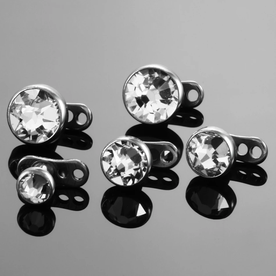 20Pcs/lot G23 Titanium Micro Dermal Anchor Top Set With Base Dermal Piercing Hide In Skin Dermal Rings Piercings Body Jewelry