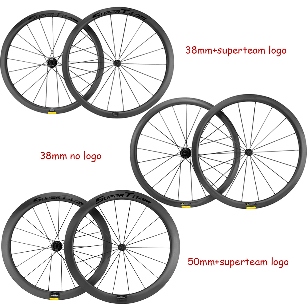 

Original UD Matte CF Surface Superteam Carbon Wheelset 38/50mm Clincher New Tech 700C wheels