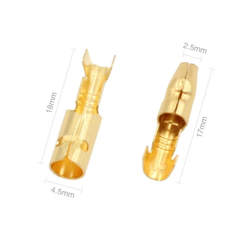 50/100 Sets 4,0 mm Buchsen- und Steckerkabelverbinder aus Goldmessing mit Isolierhülsen für Autos – Detail 6