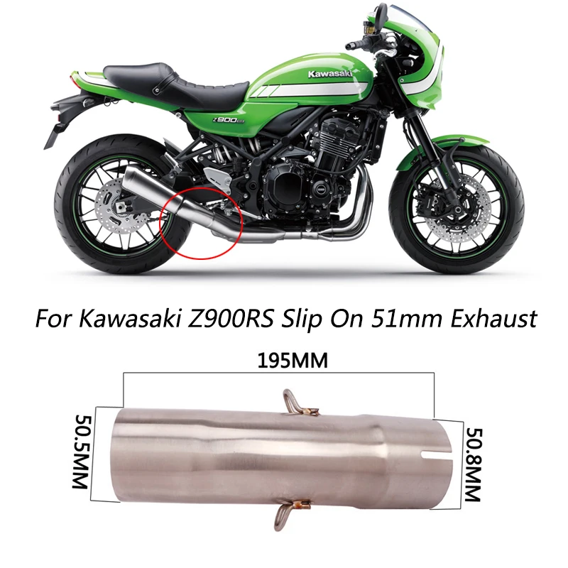 Mid Pipe for Kawasaki Z900RS Motorcycle Exhaust Pipe Stainless Steel Middle Link Pipe Slip On 51mm Muffler Reserve Catalyst