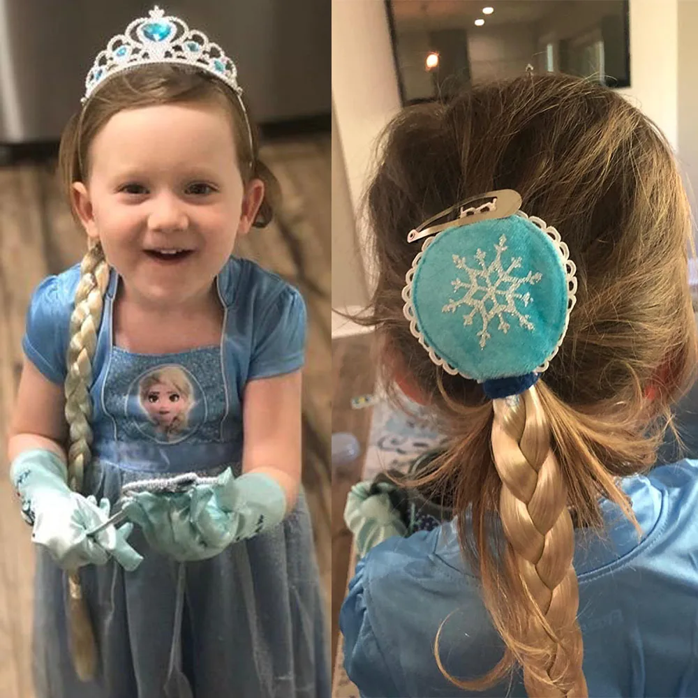 Princess Elsa Braid Headband Hairpiece Cosplay Braided Wigs Elsa Dress Up Set for Toddler Girls Party Wedding, Birthday