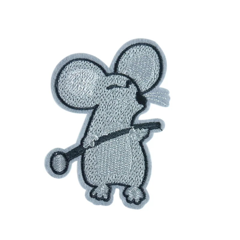 1PCS Cartoon Mouse Letters Badges Patches Embroidery Applique Iron On Transfers For Clothing Stickers Decoration Accessories