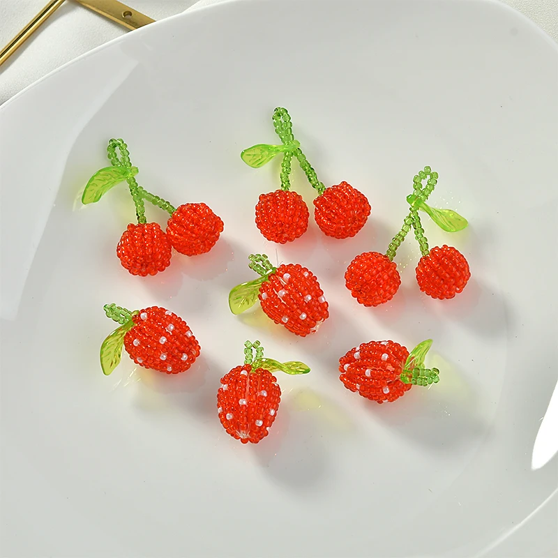 

Cute red strawberry/Cherry shape 20pcs/lot handmade 3D floating lock charms diy jewelry earrings accessory