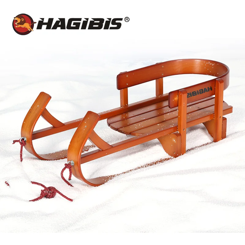 HAGIBIS Wood Child Sled, Kids Beech Sledge Skating Board, Winter Outdoor Sport Sled, Snow Sledge, Slittino Neve