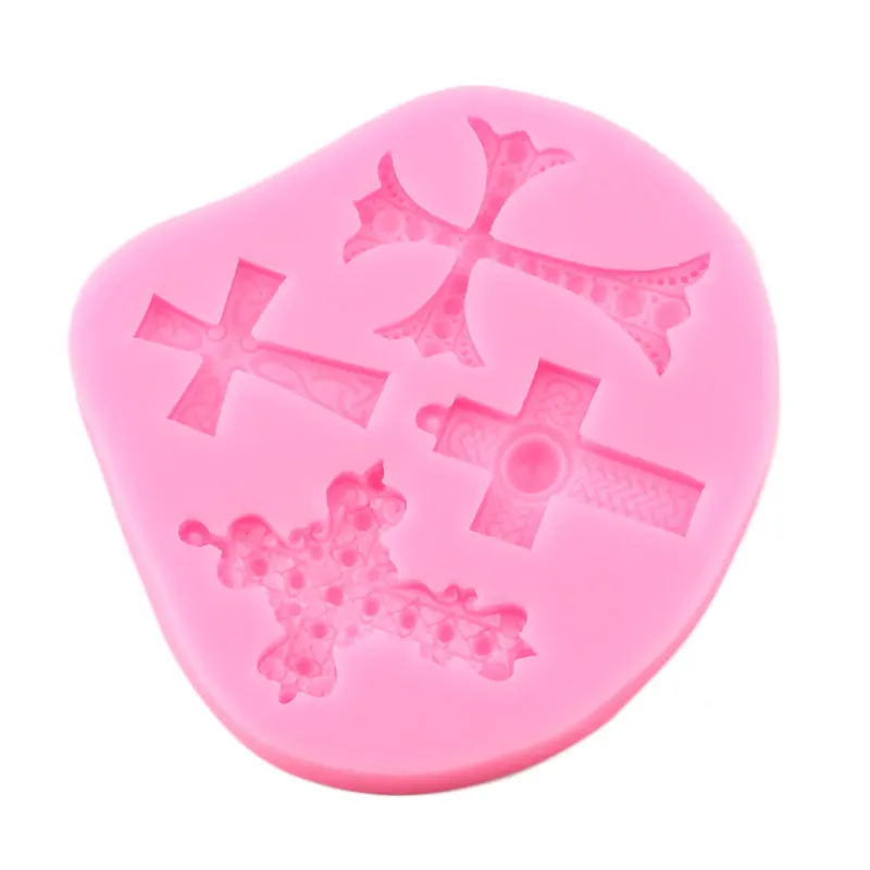3D Cross Shape Silicone Molds DIY Wedding Cupcake Topper Fondant Cake Decorating Tools Candy Resin Clay Chocolate Gumpaste Mould