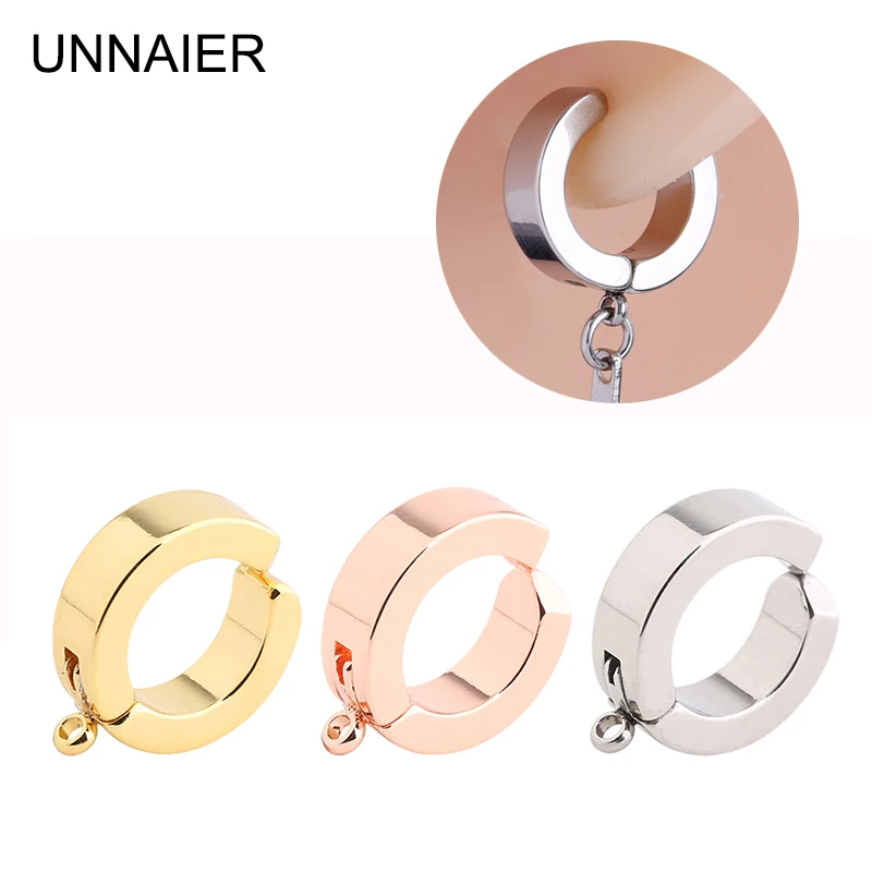 UNNAIER titanium steel earrings for men and women ring ear buckle diy accessories with ear piercing converter women accessories