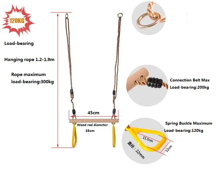 Kinder Ringe Schaukel Spielplatz Fliegen Gym Ringe Schaukel Fliegen Pull Up Sport Outdoor Indoor Gym Schaukel Kinder Ausbildung Spielzeug