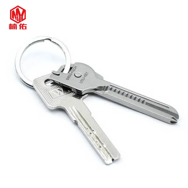 Stainless Steel 6 in 1 Key Foldable Multifunctional Keychain Portable Tool EDC Screwdriver Bottle Opener