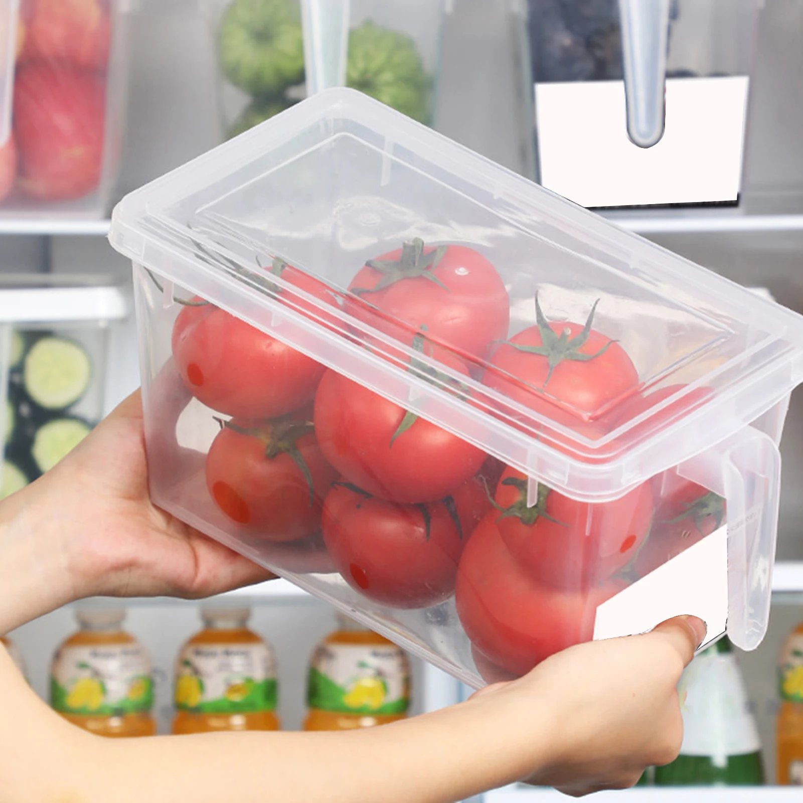 Portable Refrigerator Fridge Sealed Food Fruits Storage Box Organizer Container Storage Box Food Container Plastic Keep Fresh