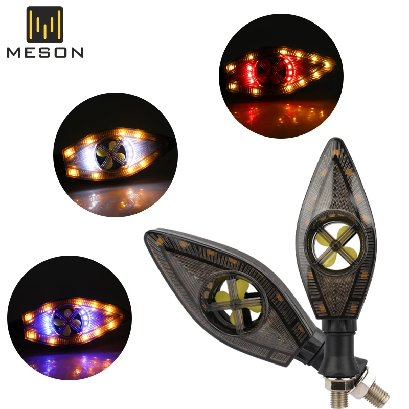 2021 NEW LED Turn signals motorcycle with fan 12 SMD Tail Flasher Flowing Water Blinker IP68 Bendable Motorcycle Flashing