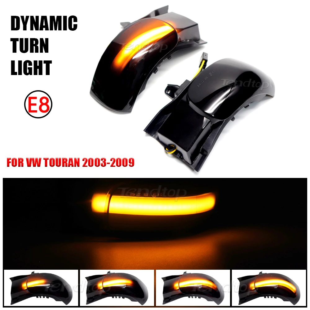 LED Turn Signal Light Dynamic Rearview Mirror Direction Indicators For VW Touran 1T1 1T2 2003 2004 2005 2006 2007 2008 2009 201