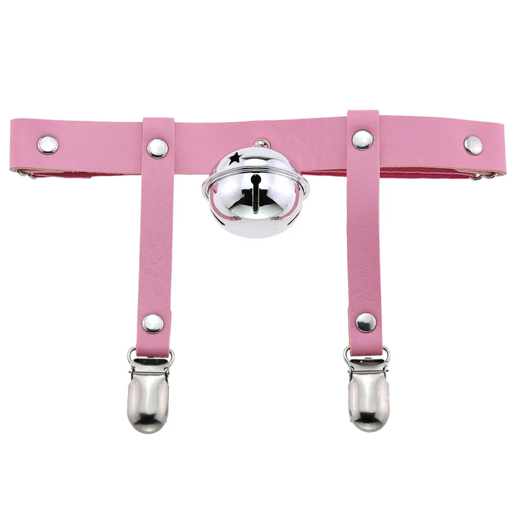 2021 المرأة روك مثير مطاطا جلدية القلب الساق الشرير الفخذ الرباط حزام تأثيري سبايك برشام الوردي القوطية الفخذ الدائري القلب الرباط #6