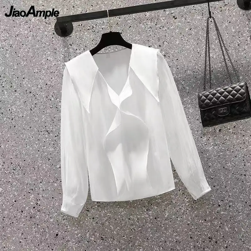 2021 Autumn New Trendy Skirt Suit Women Elegant Slim White Shirt Dress Set French Vintage Top Blouse Suspender Skirts Two-piece