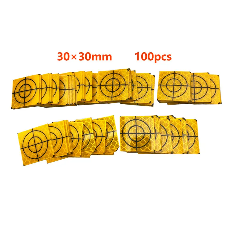 100pcs  high quality yellow color Reflector Sheet 30X30MM Reflective Target For Total Station (can Customizable)