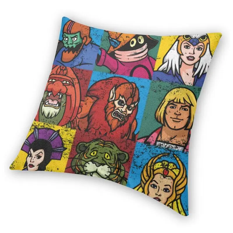 He Man And Friends Cushion Cover Masters Of Universe Skeletor Heman 80s Cartoon Floor Pillow Case for Car Pillowcase Home Decor