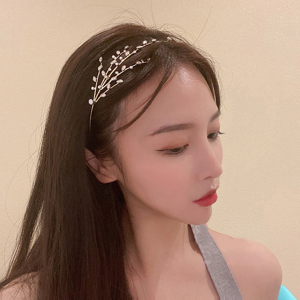 Fashion Star Crystal Bridal Crown Hairbands For Women Trendy Hollow Out Headband Rhinestone Hair Hoop Elegant Hair Accessories