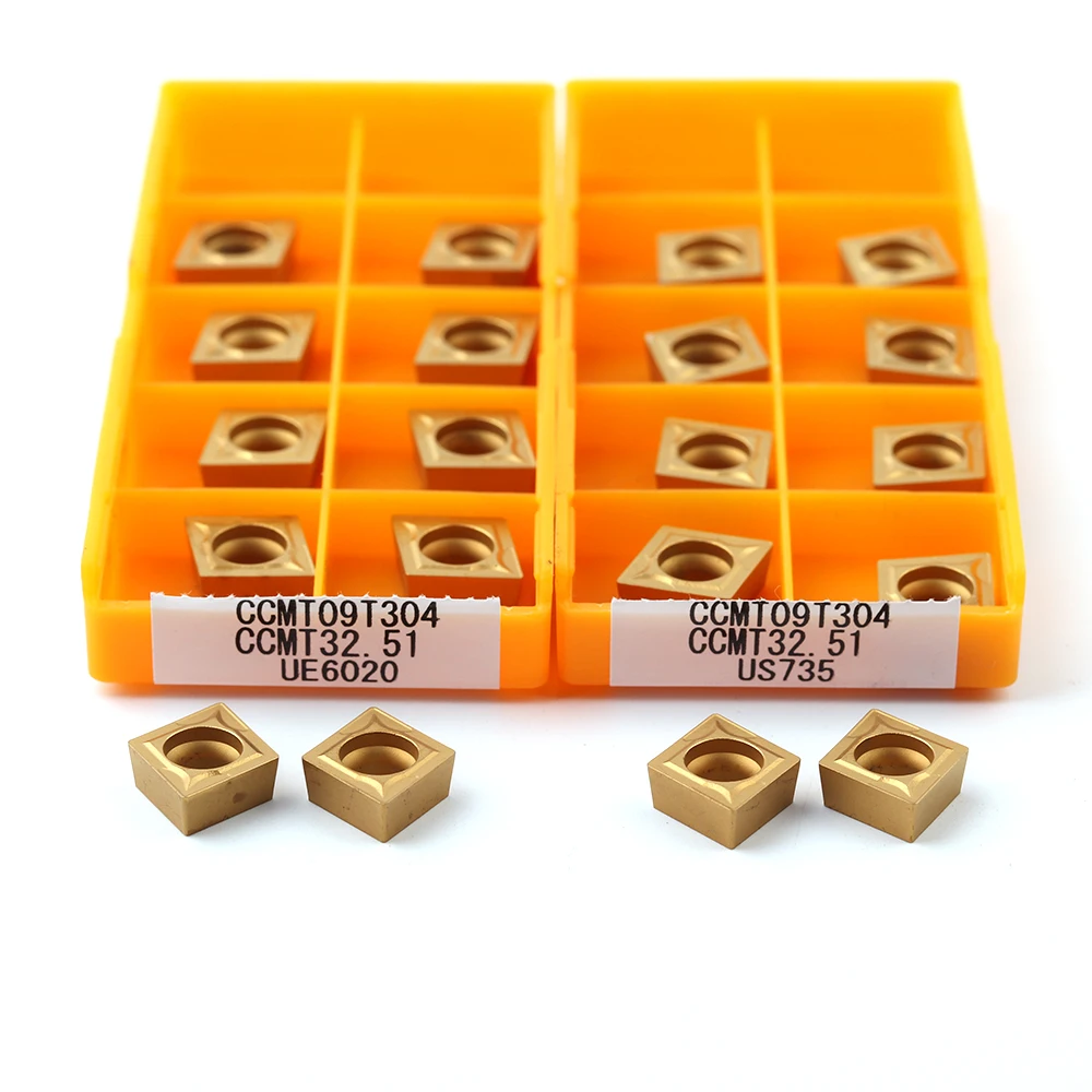 10pcs di Alta qualità in metallo duro lama auto CCMT09T304 VP15TF UE6020 US735 macchine utensili CNC fresa strumento tornio