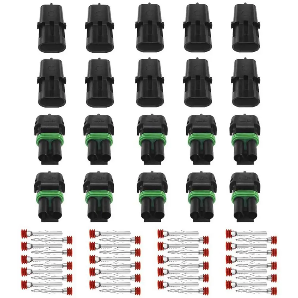 320PCS 20 Kit Automotive Spark Plug Connector 1 2 3 4 6 Pin Way Male Female Pin Plug Connector Terminals Water Resistant Truck