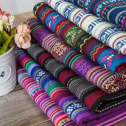 Striped Cotton Linen Canvas Fabric By The Meter Per for Tablecloth Sofa Cover Pillow Case Sewing Geometric Pattern Textile Cloth