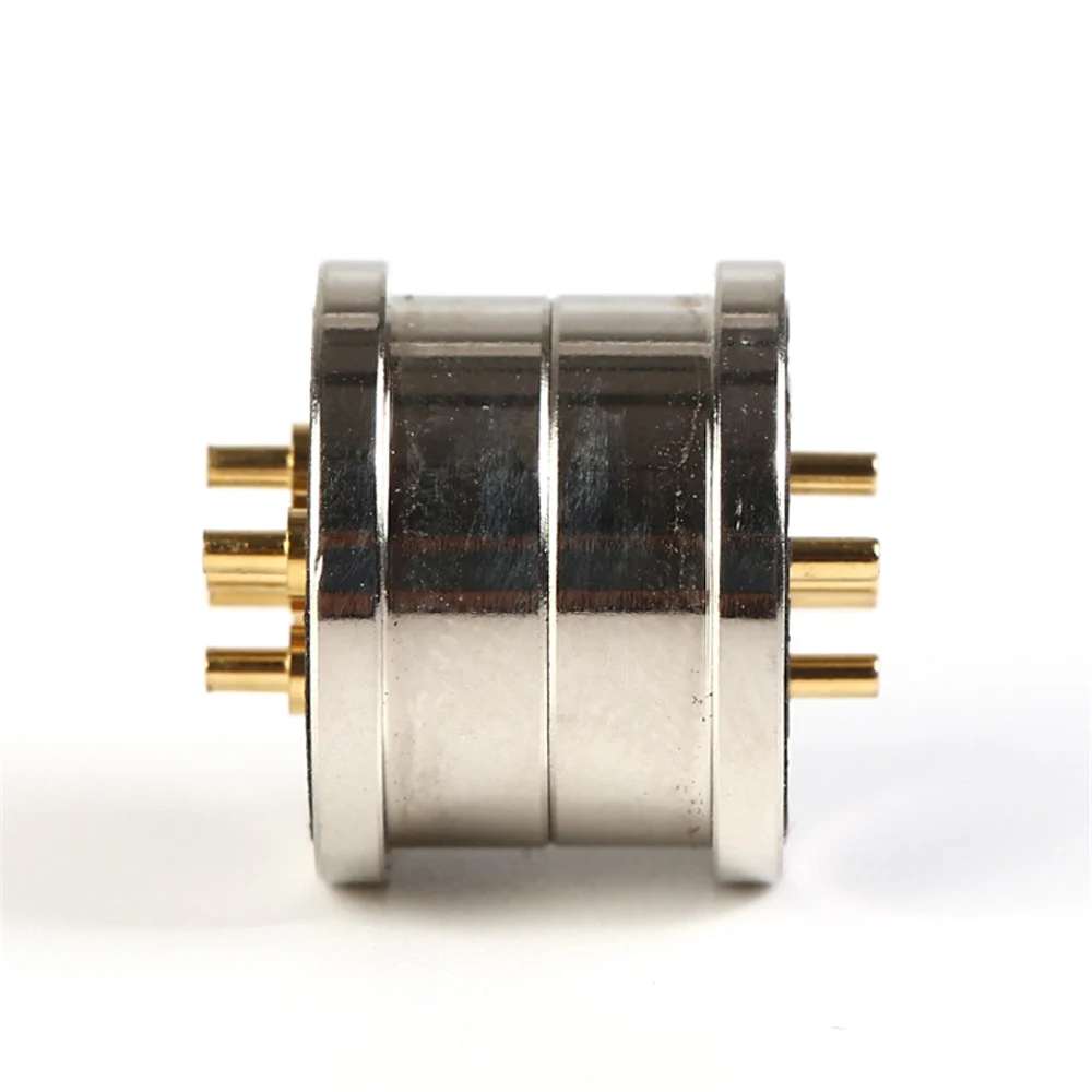 2セット5ピン丸型磁気コネクタ5極ポゴピンスプリング式ポゴピンポジショニングカラム付きリバース防止接続