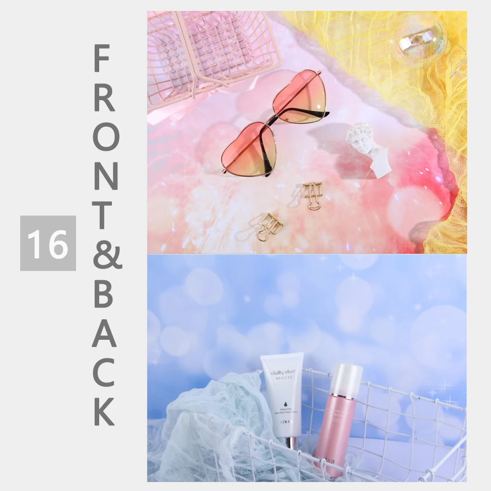 قطعة/المجموعة خلفية للصور 22.44 × 34.25 بوصة ، مجموعة من 3 ، خلفية للطعام على الوجهين للتصوير الفوتوغرافي