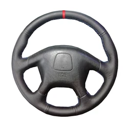 Hand Sewing Car Steering Wheel Cover Wap Braid on the Steering wheel For Mitsubishi Pajero 1997-1999 2000 2001 2002 2003 2004
