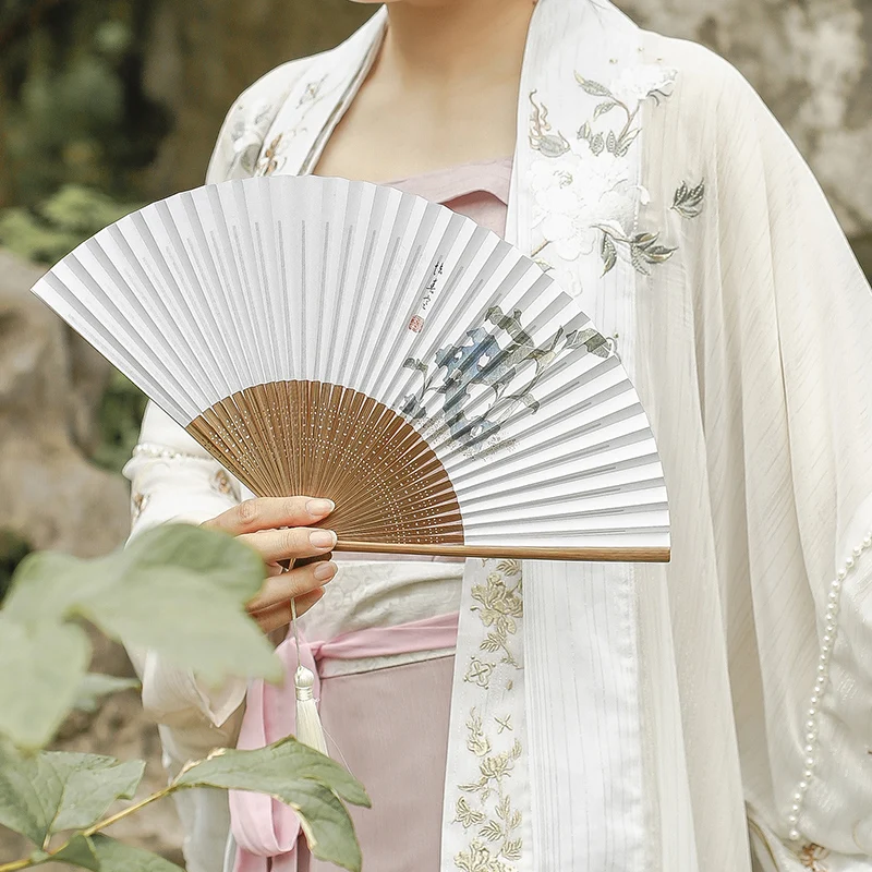 

Подарочный бумажный складной веер для двери ten bamboo jai ancientry, складной веер, старинный складной веер, античный веер hanfu для женщин