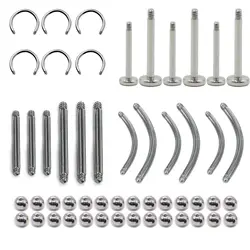 10pcs Replacement Spare BALLS Labret Barbell Bar Piercing Attachments 14g 16g DIY Stainless Steel Body Jewelry ALL IN ONE