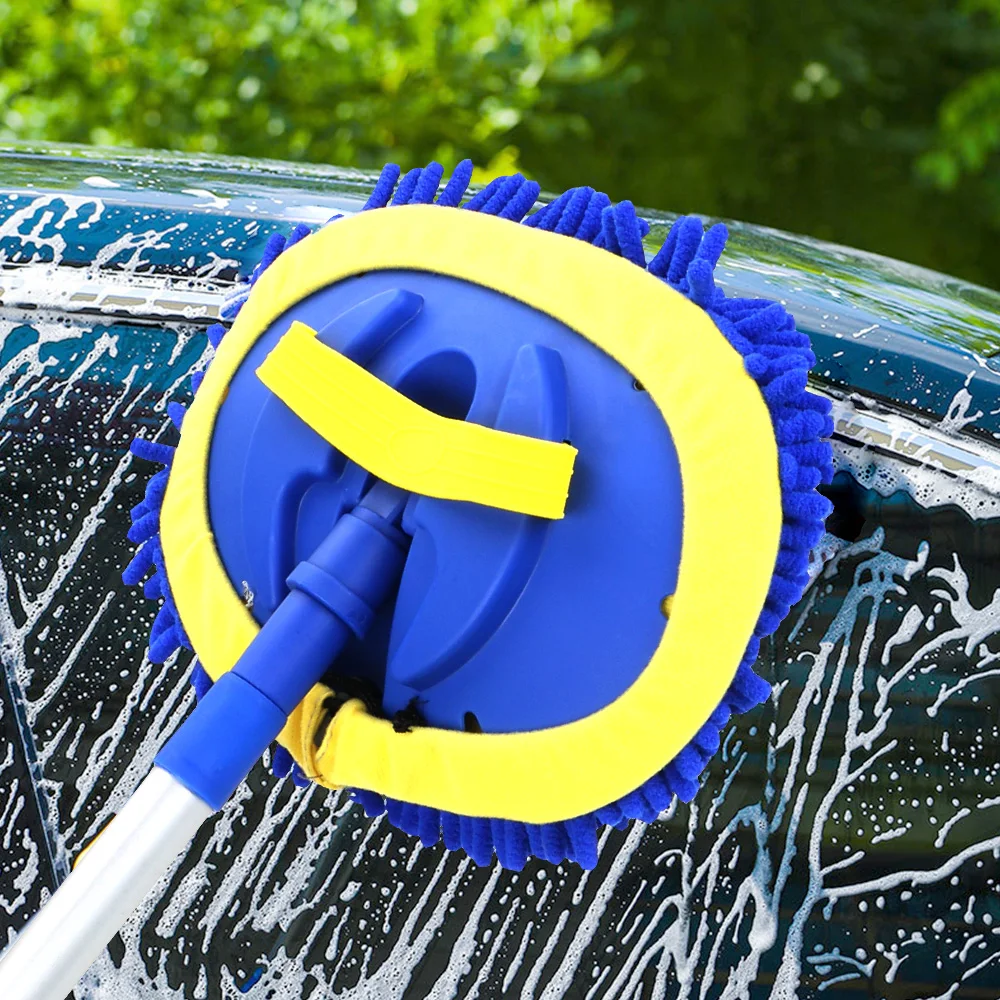 Auto wasch bürste Reinigungs werkzeuge Mopp Teleskop Waschmaschine langer Griff Chenille Besen Windschutz scheibe Dach Glas Clean Kit Autozubehör