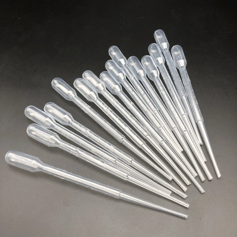 100pcs lab plastic transfering dropper pasteur pipette 0.2ml 0.5ml 1ml 2ml 3ml 5ml for school experiment beauty care DIY