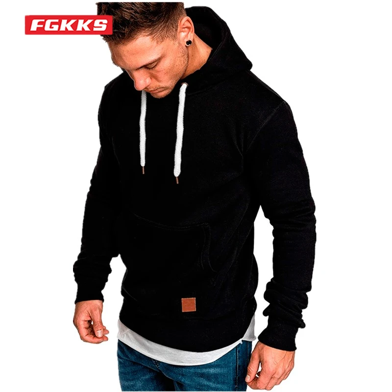Fgkks einfarbige Herren Hoodies Sweatshirt Langarm Frühling Herbst Junge lässig Top Bluse Mode Sweatshirts Hoodies männlich