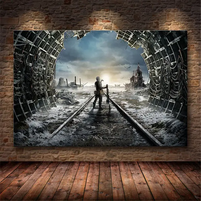 Metro Exodus Game Poster Art Canvas Painting Wall Art Modern Living Room Home Bedroom Bar Restaurant Decoration Printing Picture